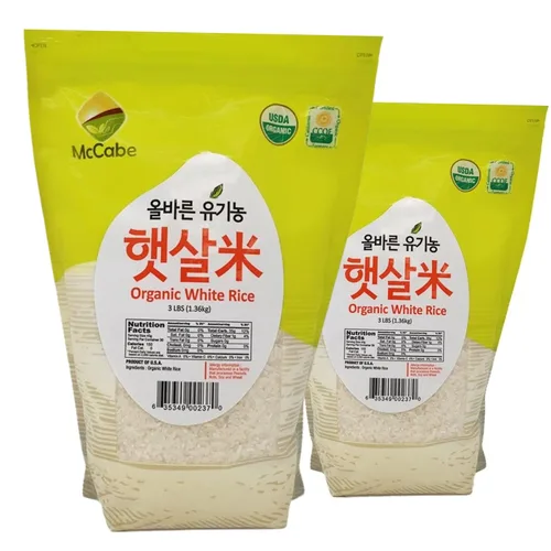 Miniatura 5 de McCabe Arroz dulce orgánico – Arroz pegajoso glutinoso Arroz orgánico sin gluten y sin OGM rico en fibras y minerales Certificado orgánico USDA