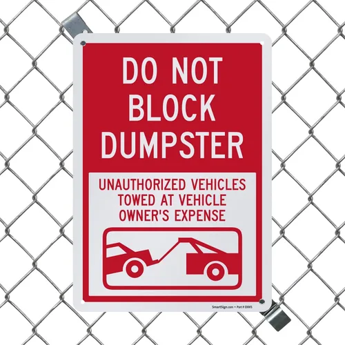 Miniatura 3 de SmartSign Letrero "Do Not Block Dumpster - Vehículos no autorizados remolcados a expensas del propietario del vehículo" Aluminio reflectante