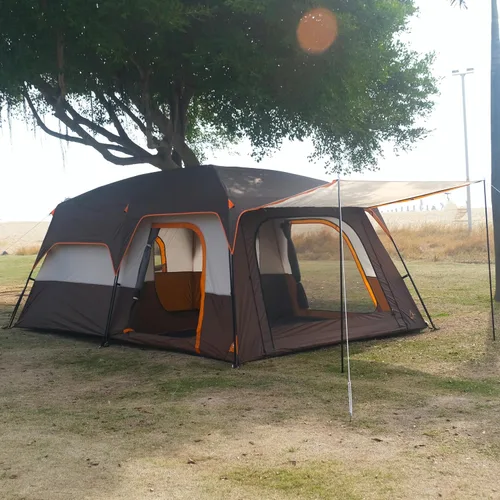 Miniatura 4 de KTT Extra Large Tent 12-14 Person,Family Cabin Tents,2 Rooms,Straight Wall,2 Doors 4 Windows with Mesh,Waterproof,Double Layer,Big Tent for
