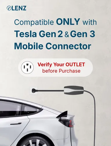 Miniatura 4 de LENZ Adaptador NEMA 14-50: compatible solo con el cargador móvil Tesla Gen 2 y 3, este adaptador se conecta a su toma de corriente de 240 V 14-50 a