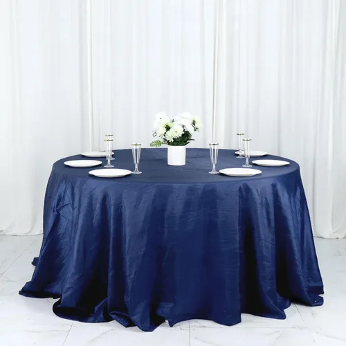Miniatura 43 de Tableclothsfactory Mantel rectangular de tafetán arrugado de acordeón azul polvoriento, de 60 x 102 pulgadas, perfecto para ceremonias de boda