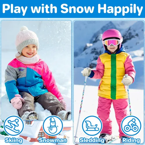 Miniatura 9 de QikQik Guantes de invierno impermeables para niños pequeños - Guantes de nieve para bebés
