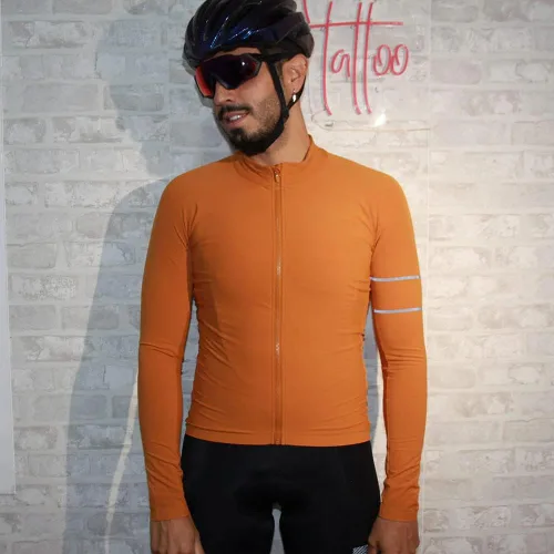 Miniatura 4 de YKYWBIKE Camisetas de ciclismo de manga larga de forro polar para mantener el calor, chaquetas de ciclismo para hombre, suéter de ciclismo