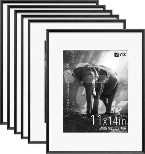 Miniatura 77 de VCK Marco de Fotos de 5 x 7 Pulgadas Negro, Marco de Poster de Aluminio de Alta Calidad con Vidrio Templado, Para Mostrar Fotos de 4 x 6