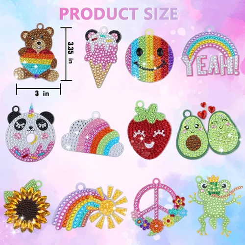 Miniatura 2 de Happy makers Big Gem Diamond Art Painting Arts Crafts Llaveros Suncatchers Kits para regalos, kit de pintura de mosaico por números