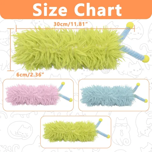 Miniatura 4 de Paquete de 3 almohadas de hierba gatera, juguetes suaves y duraderos para gatos con antenas, color rico, patín interactivo para interiores