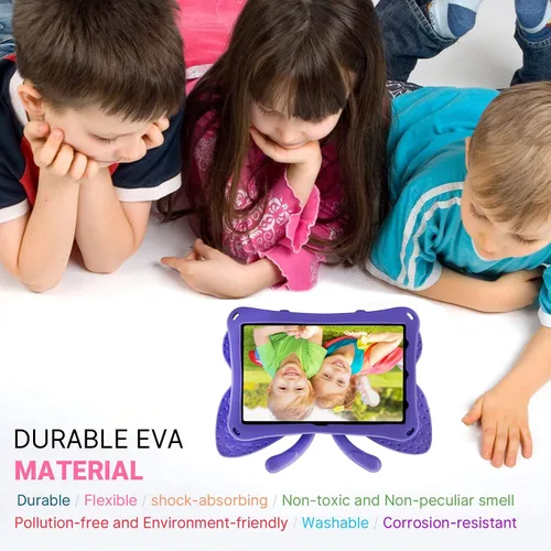Miniatura 17 de FW Fire 7 - Funda para tablet para niños, Amazon Fire 7 2022, funda de mariposa con luz de atril, EVA, protección contra caídas, resistente, a