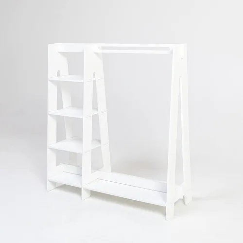 Miniatura 12 de Sweet Home from wood Armario infantil – Perchero de madera con riel colgante y estante de exhibición para niños – Muebles de vestir de bricolaje