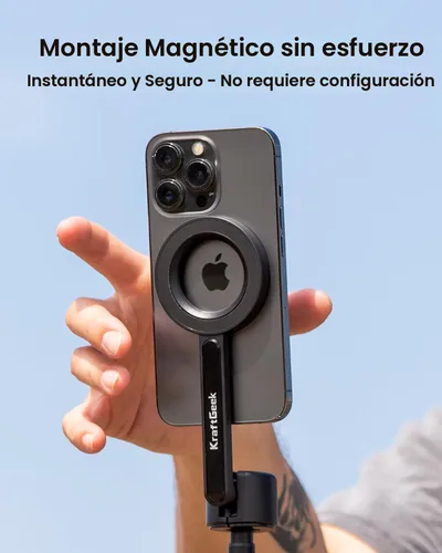 Miniatura 2 de KraftGeek Trípode magnético para teléfono con MagSafe para iPhone, trípode de 64 pulgadas con soporte para selfie y grabación de video, vlogging