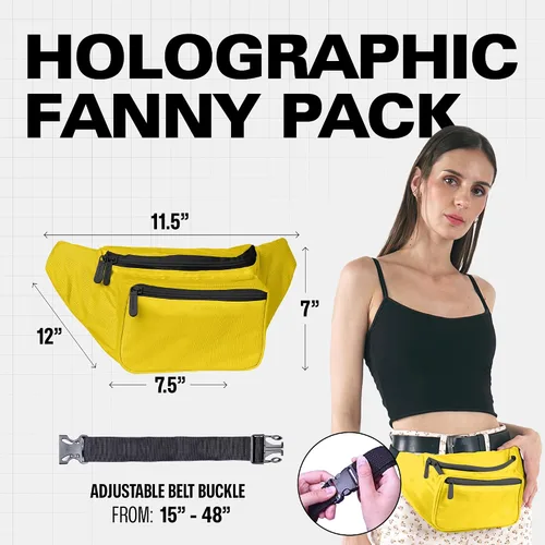 Miniatura 3 de Riñonera para hombres y mujeres Riñonera Riñonera ligera para viajes, deportes, senderismo, Amarillo, talla única