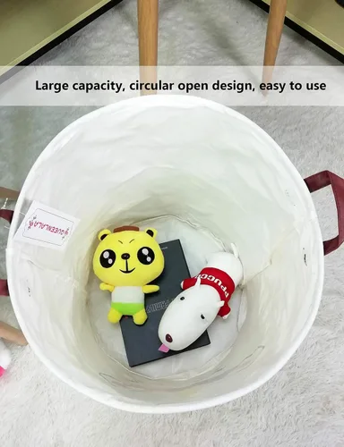 Miniatura 6 de QUEENLALA Cesta de Almacenamiento Grande, Cesta de Lavandería/Baño/Decoración del Hogar/Cesta Redonda Plegable de Almacenamiento, Cesta para Niños