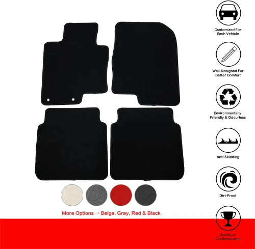 Miniatura 2 de IKON MOTORSPORTS - Alfombrillas compatibles con Kia Optima 11-15, protección de suelo de nailon negro, alfombras interiores de IKON MOTORSPORTS