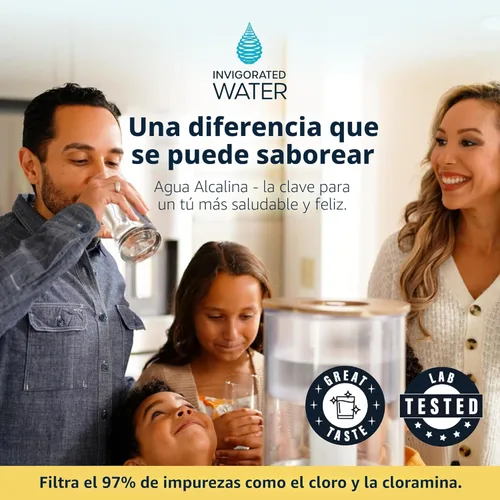 Miniatura 8 de Invigorated Water Sistema de filtro de dispensador de agua alcalina de vidrio pH Recharge, jarra purificadora de encimera para el hogar y la oficina