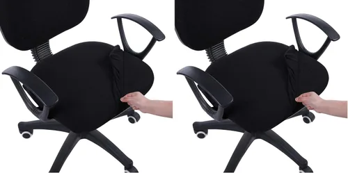 Miniatura 44 de Smiry - Fundas de asiento elásticas para silla de oficina con diseño jacquard, desmontables, lavables, antipolvo, protectores para cojines de silla