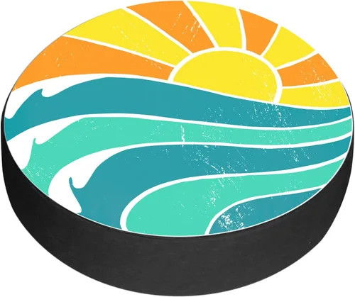 Miniatura 7 de Cubierta de neumático de repuesto para verano, olas de sol, accesorios de campamento para neumático de repuesto, resistente a la intemperie, a