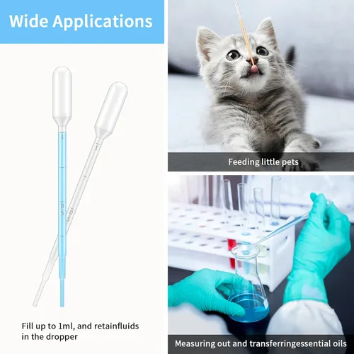 Miniatura 3 de G2PLUS Gotero de plástico – 25 piezas Pipetas de transferencia desechables, gotero graduado de 1ml para aceites esenciales, uso en laboratorio