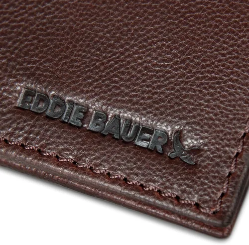 Miniatura 3 de Eddie Bauer Men's Rugged Leather Bifold Wallet Money Clip RFID Protection ID Window Genuine Leather EDC