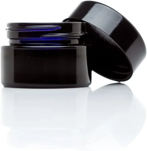 Miniatura 2 de Infinity Jars Tarro clásico de vidrio negro de 0.5 fl oz (0.5 fl oz), hermético, a prueba de olores, recargable, para almacenamiento a largo plazo