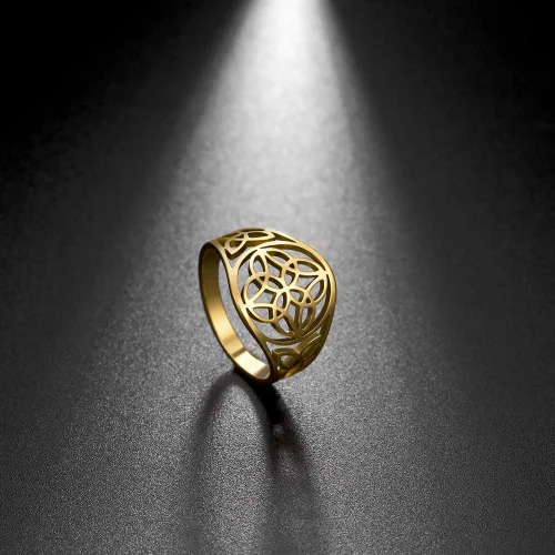 Miniatura 11 de TEAMER Anillo de nudo de brujas, amuleto celta de acero inoxidable, joyería vintage para mujer
