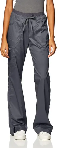 Miniatura 2 de Cherokee - Pantalones médicos para mujer, elásticos, de talle bajo, pantalones tipo cargo