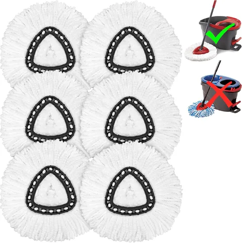 Miniatura 14 de 1 paquete de cabezales de repuesto para mopa giratoria O-Ceda Easy Wrin, recambios de mopa giratoria de microfibra, repuesto de cabezal de mopa