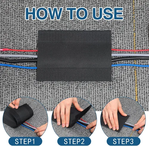 Miniatura 6 de WILLBOND - Cubierta para cable de alfombra, protector de cable, cubierta para suelo, protector de cable, solo para alfombras de oficina comerciales