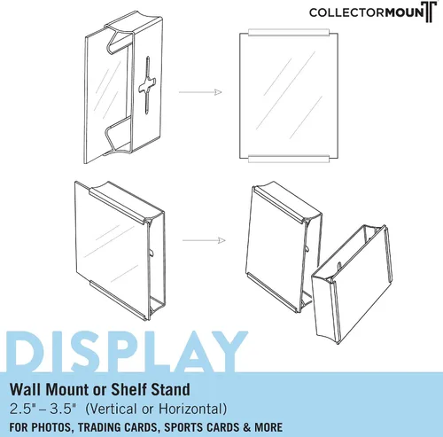 Miniatura 2 de CollectorMount Paquete de 4 marcos de fotos transparentes, soporte de pared o estante vertical u horizontal, 2.5 x 3.5 pulgadas