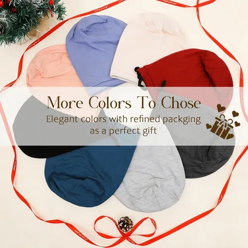 Miniatura 7 de 2 Pcs Adjustable Silk Hair Bonnet for Sleeping, Satin Lined Sleep Cap for Women and Men, Silk Hair Wrap Slouch Beanie.