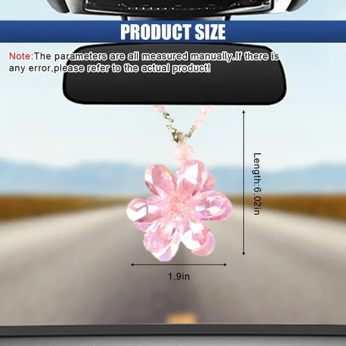 Miniatura 2 de Colgante de flor de cristal para automóvil, adorno colgante de decoración para espejo retrovisor del automóvil, accesorios interiores del auto