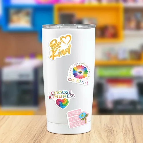 Miniatura 6 de Tenceur 200 calcomanías con texto en inglés «Be Kindness» con texto en inglés «Be Kindness» («Be Kindness») impermeables con texto en inglés «Be