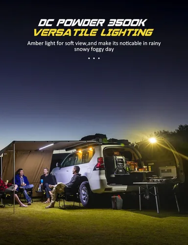Miniatura 3 de Chelhead Luz LED de 800 lm para porche de caravana, luz exterior de 12 V, iluminación de repuesto ámbar, luces LED de escena compatibles con casas