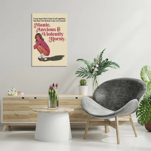 Miniatura 90 de Pósteres de citas divertidas con texto en inglés «Better Late Than Feug», lienzo minimalista con fondo blanco, arte de pared, frutas frescas