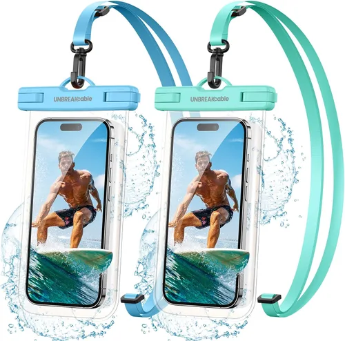 Miniatura 9 de UNBREAKcable Funda impermeable para teléfono, paquete de 2 fundas impermeables IPX8 para iPhone 16 15 14 13 12 11 Pro Max y Samsung S25 S24, bolsa