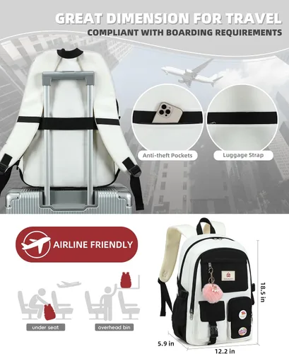 Miniatura 5 de Hidds Mochilas para laptop de 15.6 pulgadas, mochila escolar para escuela primaria, escuela secundaria, linda mochila antirrobo, mochila de viaje