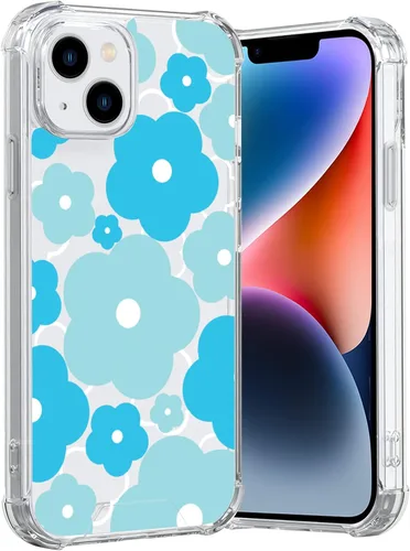 Miniatura 57 de Funda para iPhone 8 Plus y iPhone 7 Plus, linda funda Kawaii azul hibisco hawaiano floral estética floral para niñas preppy mujeres