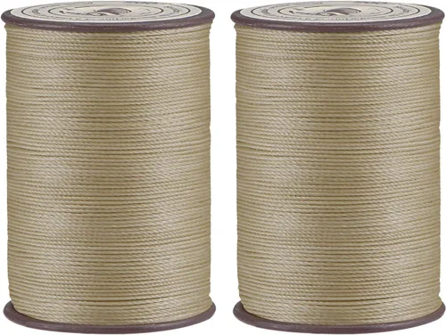 Miniatura 16 de uxcell Hilo encerado fino de 137 yardas, 0.022 in de diámetro, de poliéster, con revestimiento de cera, para coser a máquina, bordar, acolchar a