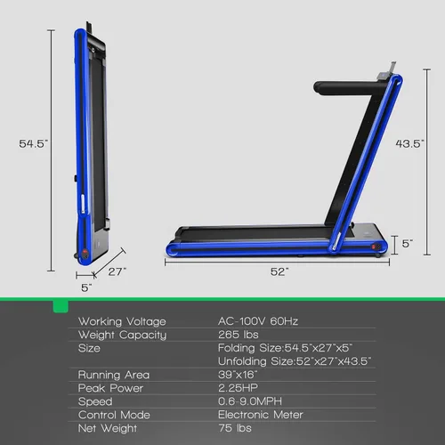 Miniatura 7 de GYMAX Caminadora 2 en 1 para debajo del escritorio, máquina de correr plegable con pantalla LED doble, aplicación y control remoto, almohadilla