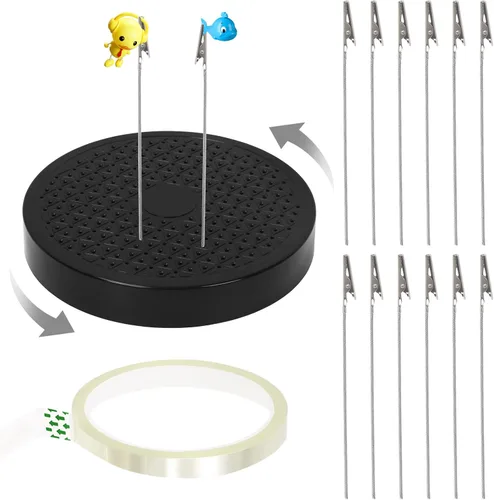 Swpeet 14 piezas de rotación de 360 grados modelo soporte de pintura soporte base y 6 pulgadas modelo pintura cocodrilo clip palo con cinta