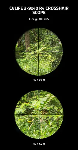 Miniatura 4 de CVLIFE 3-9x40 Optics R4 Reticle Crosshair Alcance con monturas de alcance Negro
