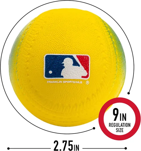Miniatura 5 de Franklin Sports Pelotas de béisbol de espuma, pelotas de béisbol de espuma suave para niños, perfectas para golpear y jugar en interiores