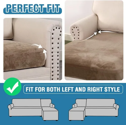 Miniatura 281 de H.VERSAILTEX Funda de cojín elástica de terciopelo para sofá, funda de cojín de felpa para silla, sofá biplaza o sofá, protector de muebles, cojín
