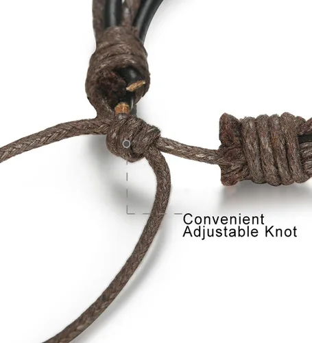 Miniatura 6 de Lolias 24 unidades Pulseras de cuero tejido para hombres y mujeres, pulseras ajustables de cuero, sin metal, L-SDL-24PSL-SMS