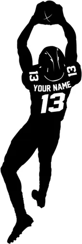 VWAQ Calcomanía de pared personalizada de jugador de fútbol – Nombre personalizado Deportes calcomanía decorativa de vinilo – CS48 (24 pulgadas de