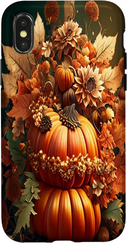 Miniatura 5 de Funda para iPhone 13 Pro Max con diseño de hojas otoñales y calabazas