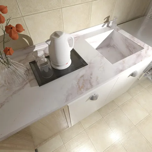 Miniatura 6 de Cohoo Home Papel de Contacto de Mármol para Encimeras Papel Tapiz de Mármol Despegar y Pegar Papel Tapiz Removible Autoadhesivo Papel Tapiz Mate