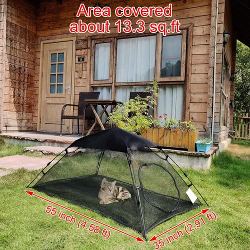 Miniatura 2 de AICHIFAN - Mini tienda de campaña para gatos para exteriores, recintos de mascotas y gatos, sombrilla portátil y casa de juegos para gatos