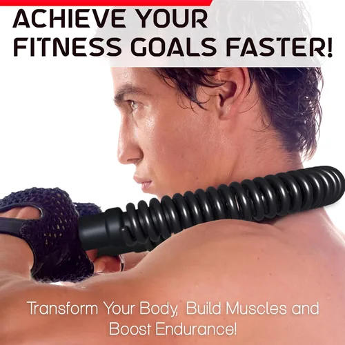 Miniatura 2 de Barra Power Twister Flex de Zenooze, El Equipo de Ejercicio de la Parte Superior Definitivo para Fortalecer Tu Entrenamiento de Pecho, Hombros