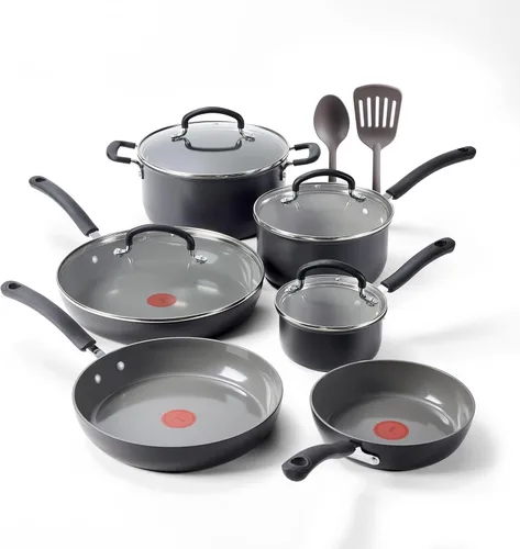 Miniatura 10 de T-fal Ultimate - Juego de 2 Piezas de Sartenes Antiadherentes de Anodizado Duro, 10, 12 pulgadas, aptas para horno 400F, utensilios de cocina, juego