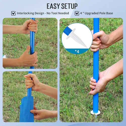 Miniatura 8 de Outdoor Volleyball & Badminton Combo Net Set for Backyard, Beach with 2 Nets, Adjustable Poles, 4 Aluminum Rackets, PU Volleyball, Portable Carry