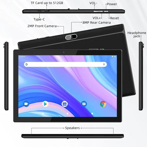 Miniatura 7 de Tablet Android 15 de 10 pulgadas, tabletas 2 en 1 con teclado/ratón/estuche/lápiz capacitivo, 8 GB de RAM+32 GB ROM/1 TB Expandir Tableta